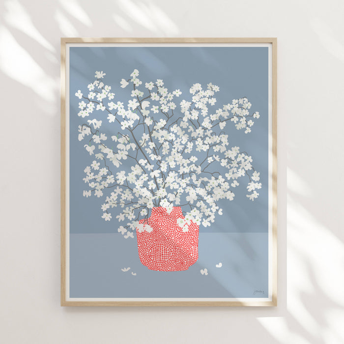 Dogwood Floral Still Life Print. Signed. Unframed. 200330: 11 x 14 Unframed