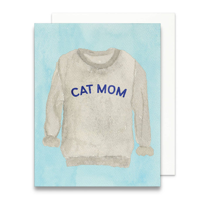 Cat Mom Sweatshirt Greeting Card