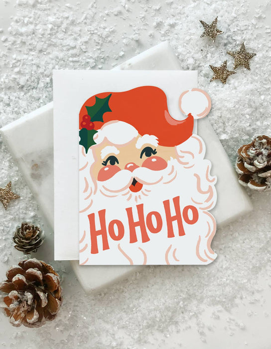 Christmas Holiday Greeting Card | Ho Ho Ho Santa: Single Card