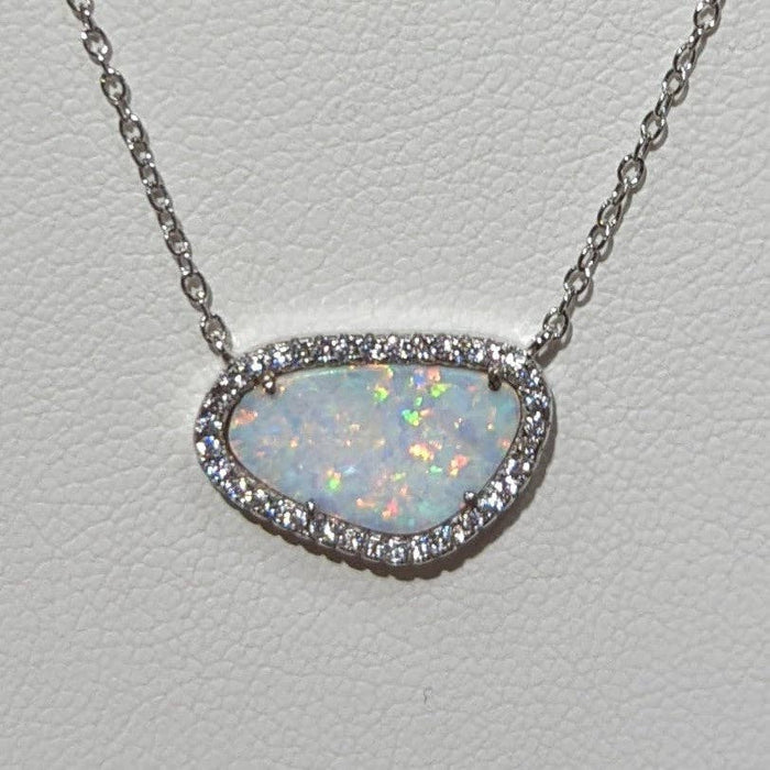 Pebble Opal Original Necklace: White Opal