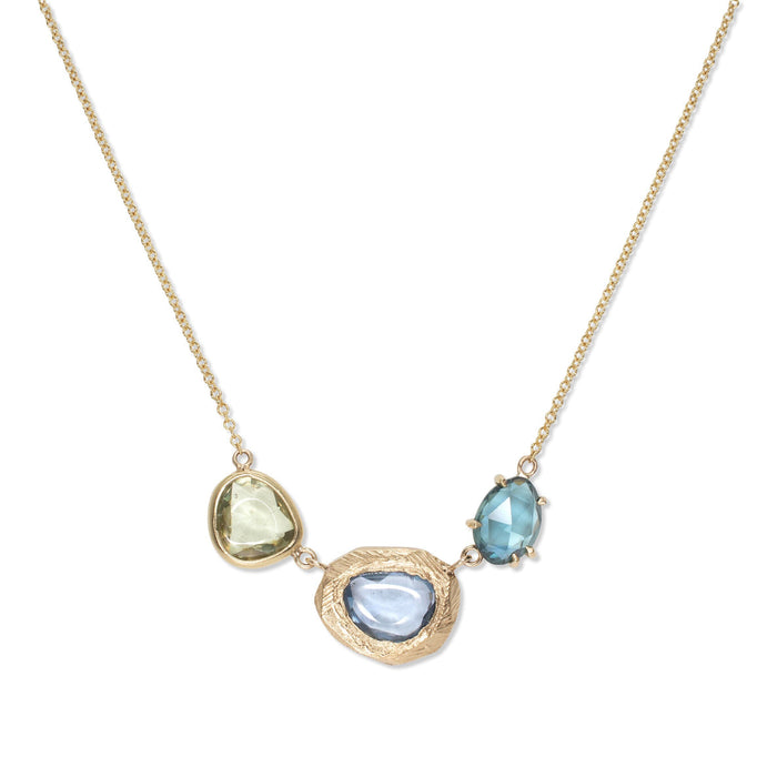 18kt Triple Sapphire Necklace