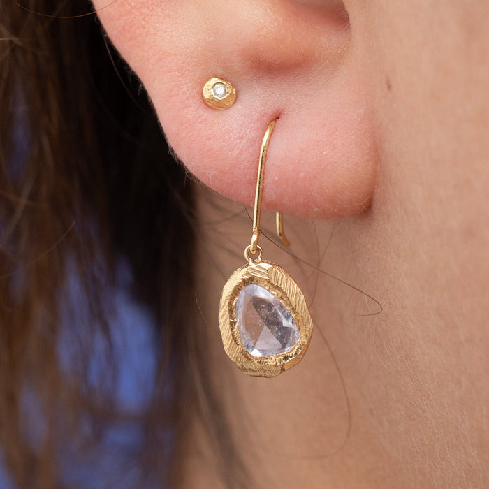 18kt Freeform Periwinkle Sapphire Earrings