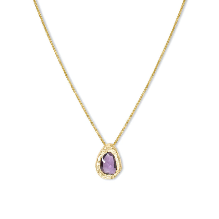 18kt Freeform Purple Sapphire Necklace