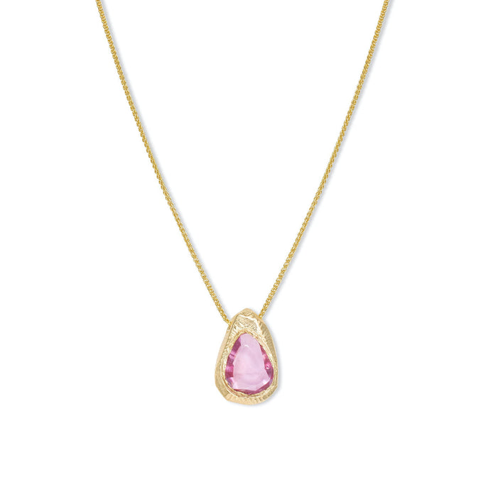 18kt Freeform Pink Sapphire Necklace