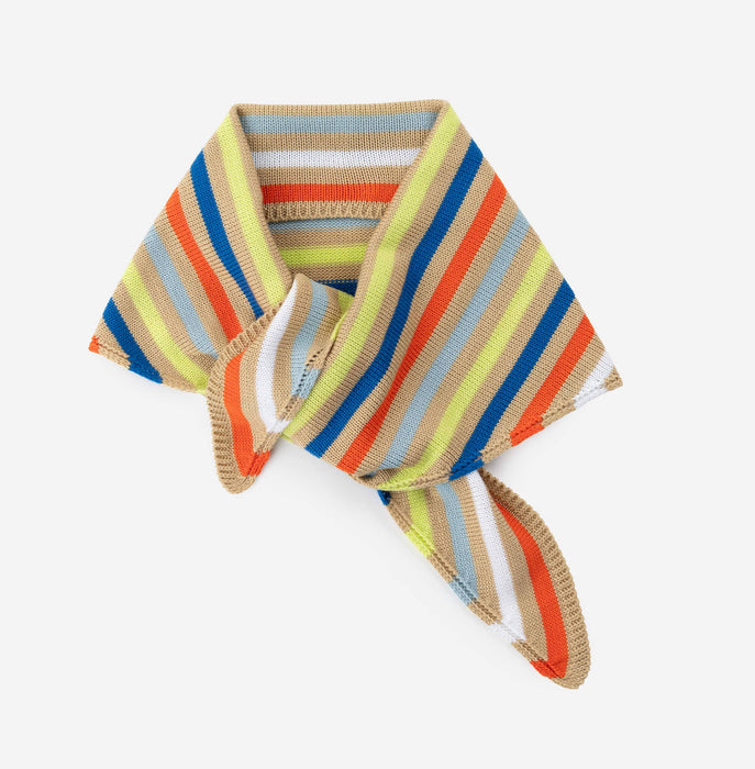 Color Stripe Triangle Scarf: Grey