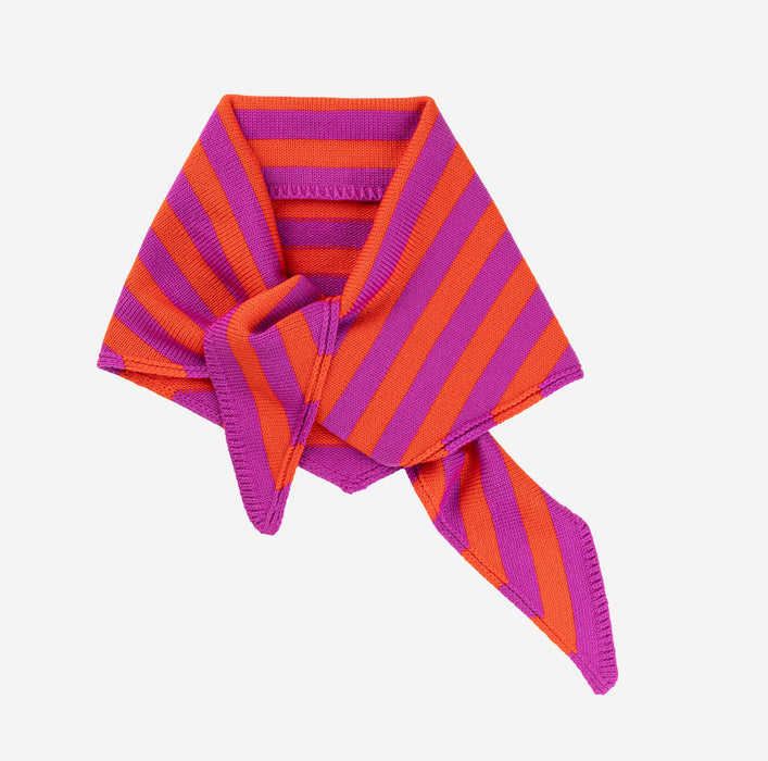 Simple Stripe Triangle Scarf: Lilac Denim