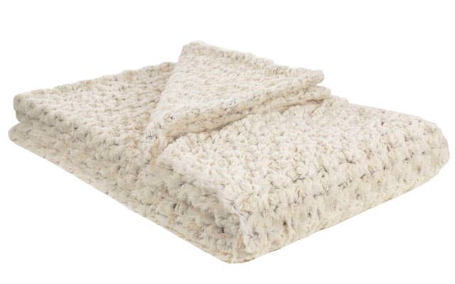 Throw - 58 x 45 Standard Size Assorted Neutral Faux Fur: Birch / 100% Polyester Faux Fur / 58 " x 45"