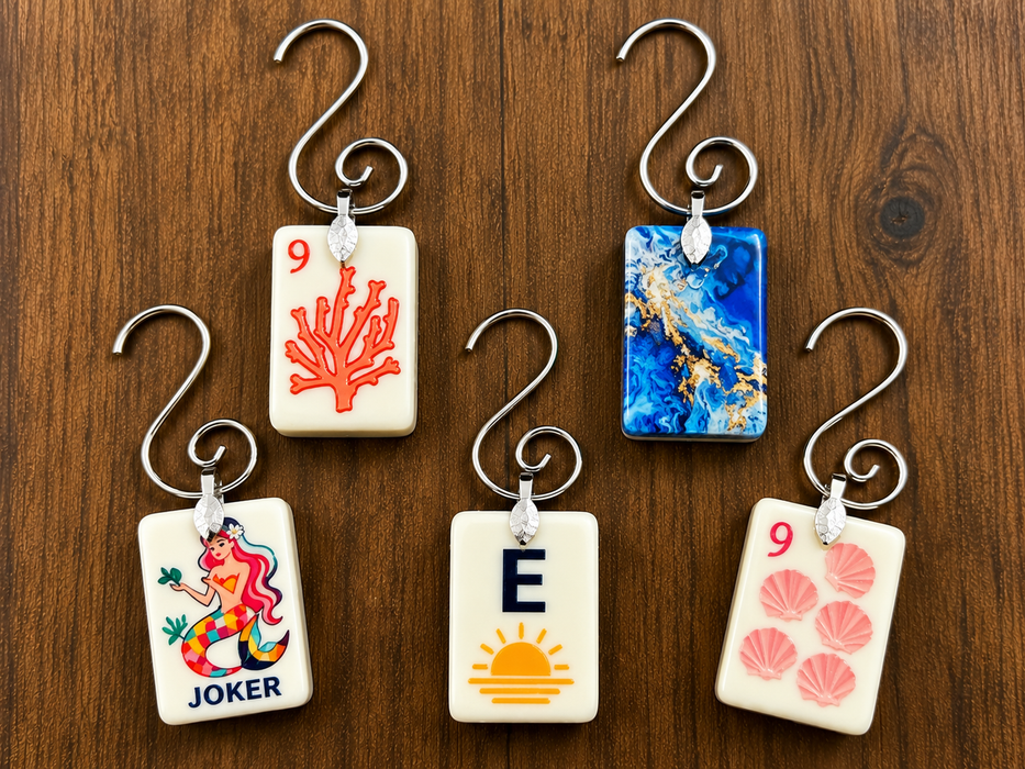 Genuine Mah Jong Tile Ornament: Amber Tort