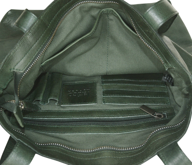 Leon Handcrafted Leather Tote Bags: Moss