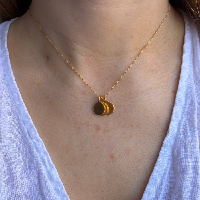 Three Discs Necklace in Silver, Vermeil, or Mixed: Mixed