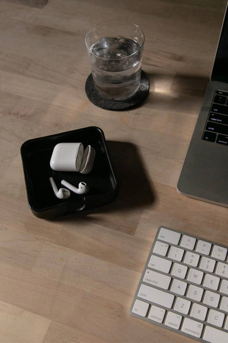 Kobon Leather Square Tray - Black