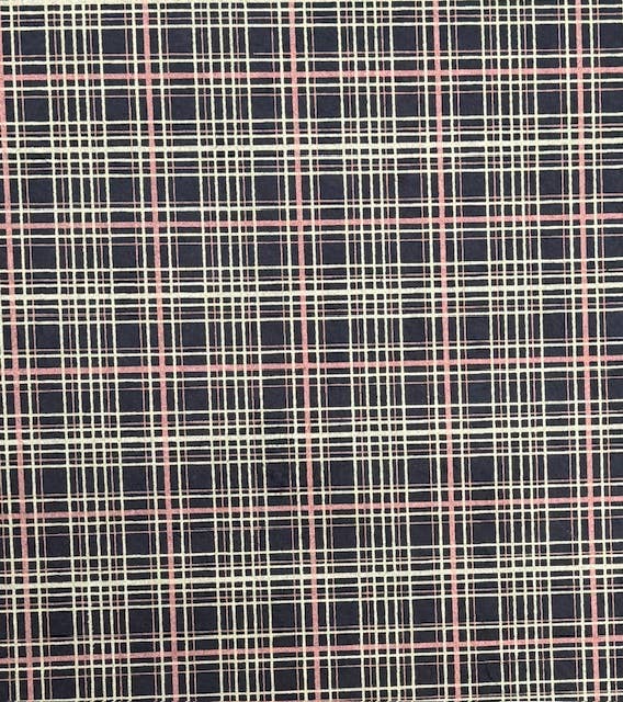 20x30 Plaid, gold/sil on black