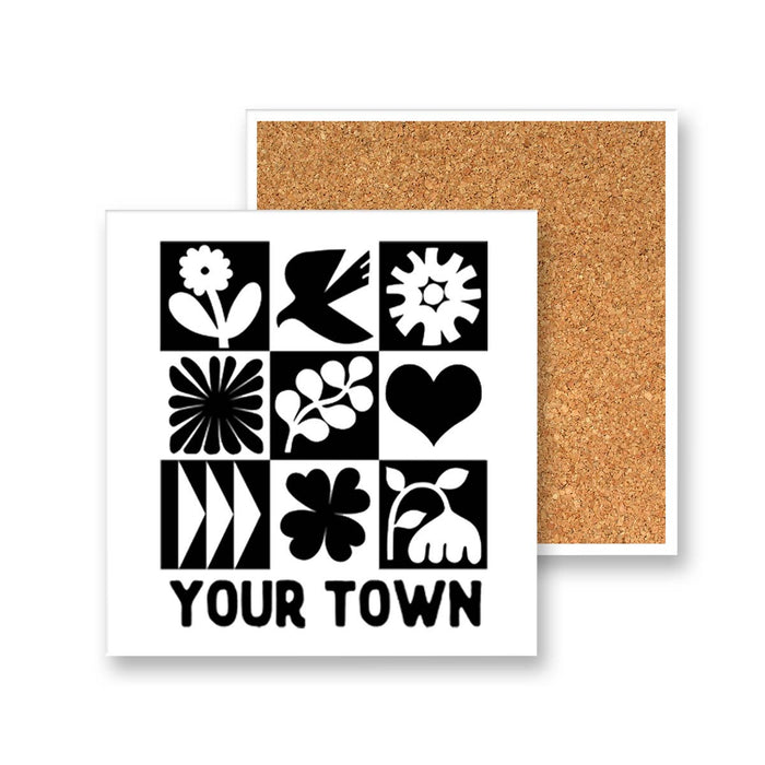Personalized City Coaster - Nature Walk Name drop design: Chestnut (03)