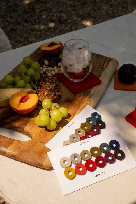 Autumn Wine-O's Merino Wool Felt Round Wine Markers: Autumn