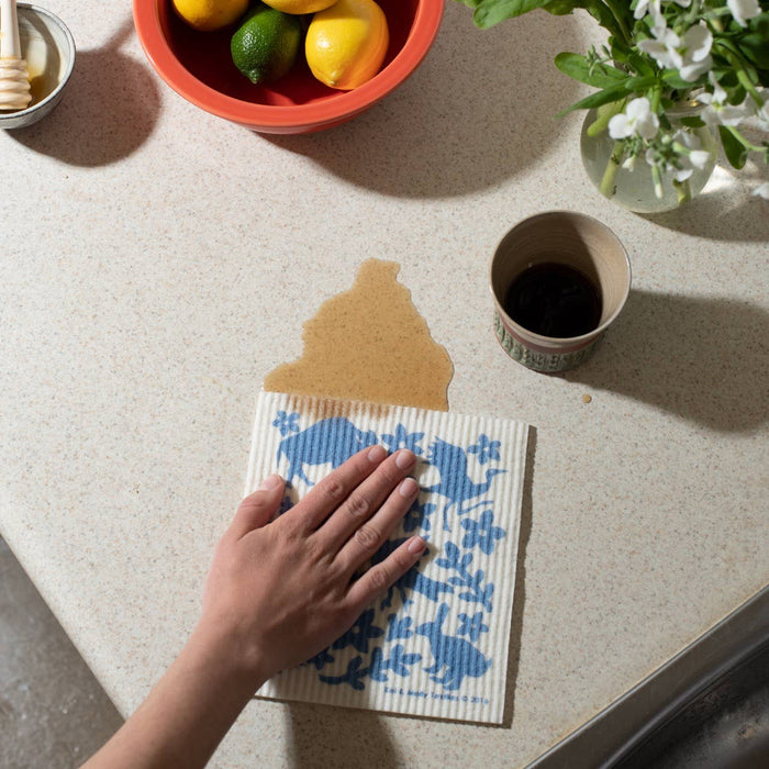 Sponge Cloth - Cats: Burnt Orange