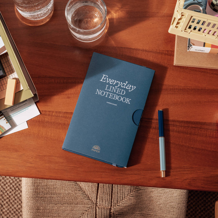 Lined Notebook, PU Leather, Hardcover - Everyday : Green