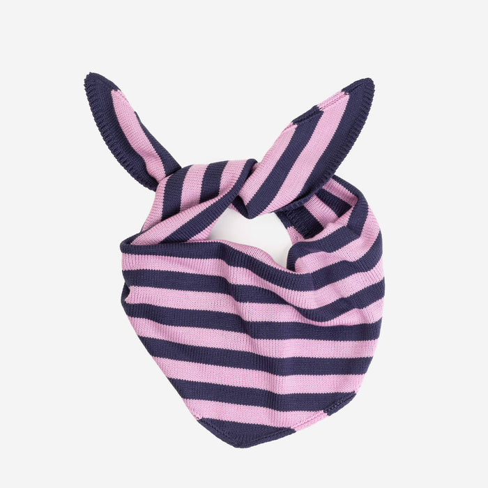 Simple Stripe Triangle Scarf: Lilac Denim