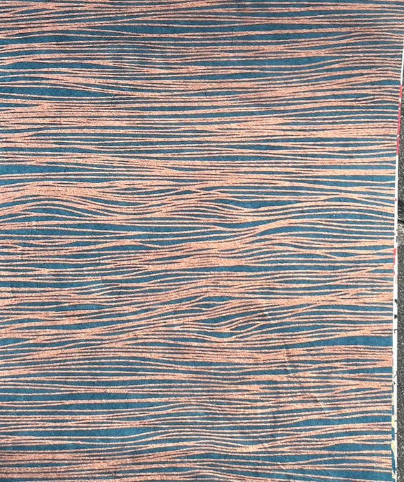 Wavy lines paper , copper on d teal