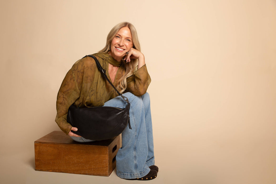 Callie Handcrafted Leather Sling/Crossbody Bags: Camel