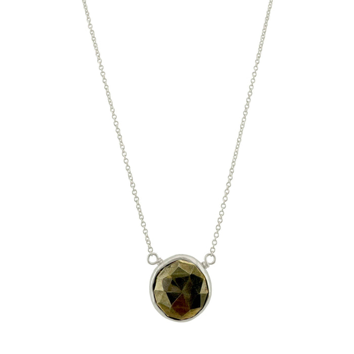 Pyrite coin necklace: Silver