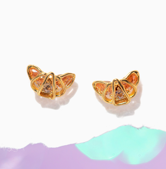 Croissant Studs: Gold