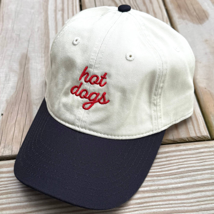 Hot dogs Baseball Cap Unisex Dad Hat gifts Organic cotton : Deep red yellow