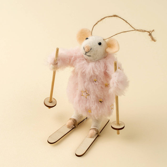 Skiing Sophie Mouse Holiday Ornament
