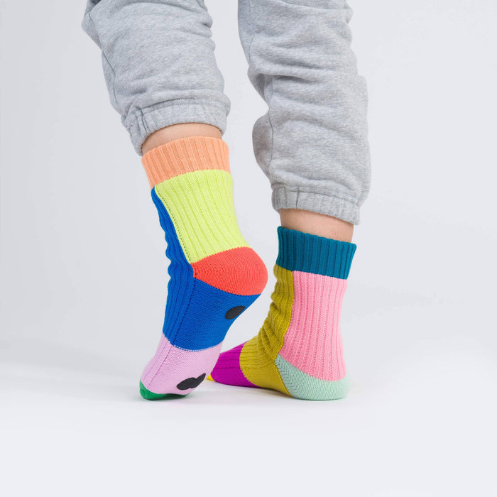Mismatch House Socks: Pink / S/M - W 6-9<br>M 5-7.5