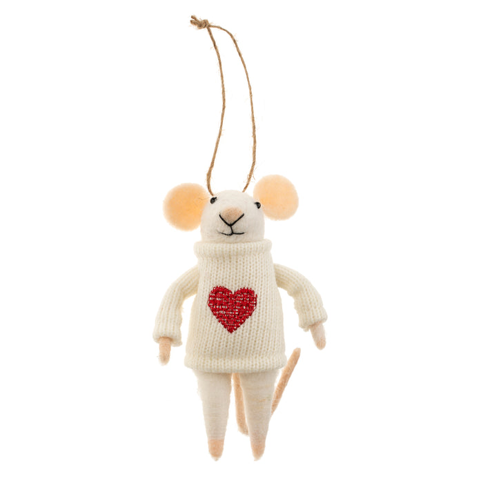 Happy Heart Mouse Ornament