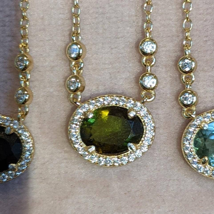 Aura Tourmaline Gemstone Necklace: Light Pink