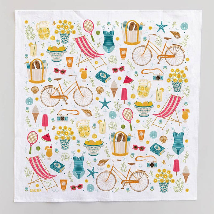 Summer Favorite Things Tea Towel - Cute Kitchen Towel Decor