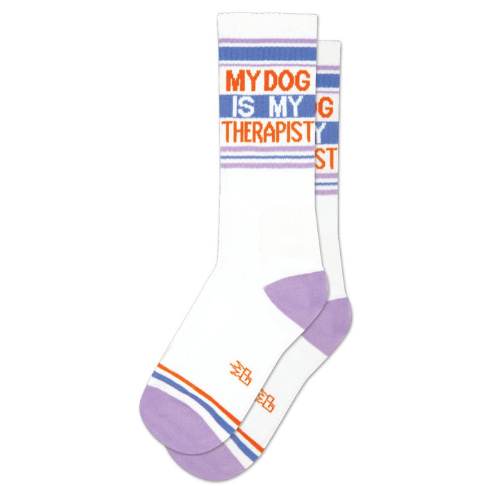 My Dog Is My Therapist Gym Crew Socks - Dog Lover Gift