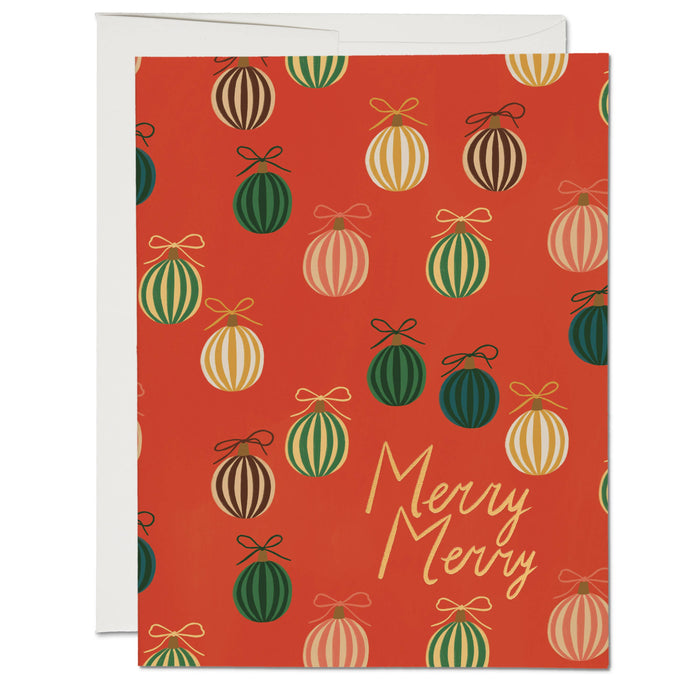 Merry Ornaments holiday greeting card: Singles