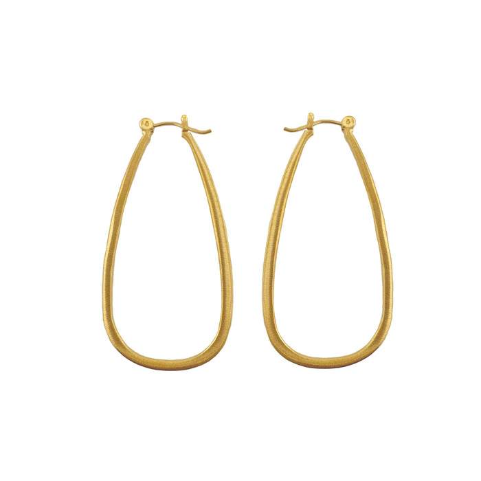 Large tear hoop earrings: Vermeil