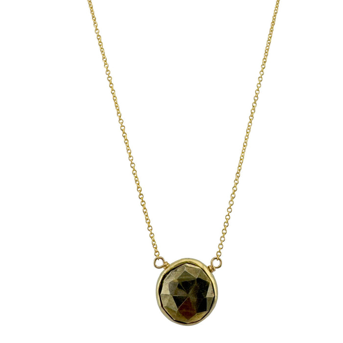 Pyrite coin necklace: Silver