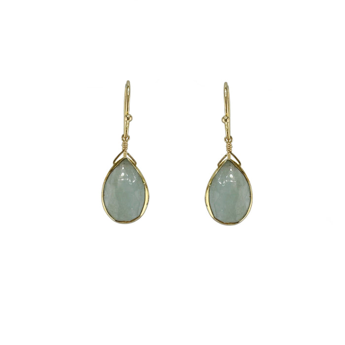 Aquamarine Drop Earrings in Silver or Vermeil: Vermeil
