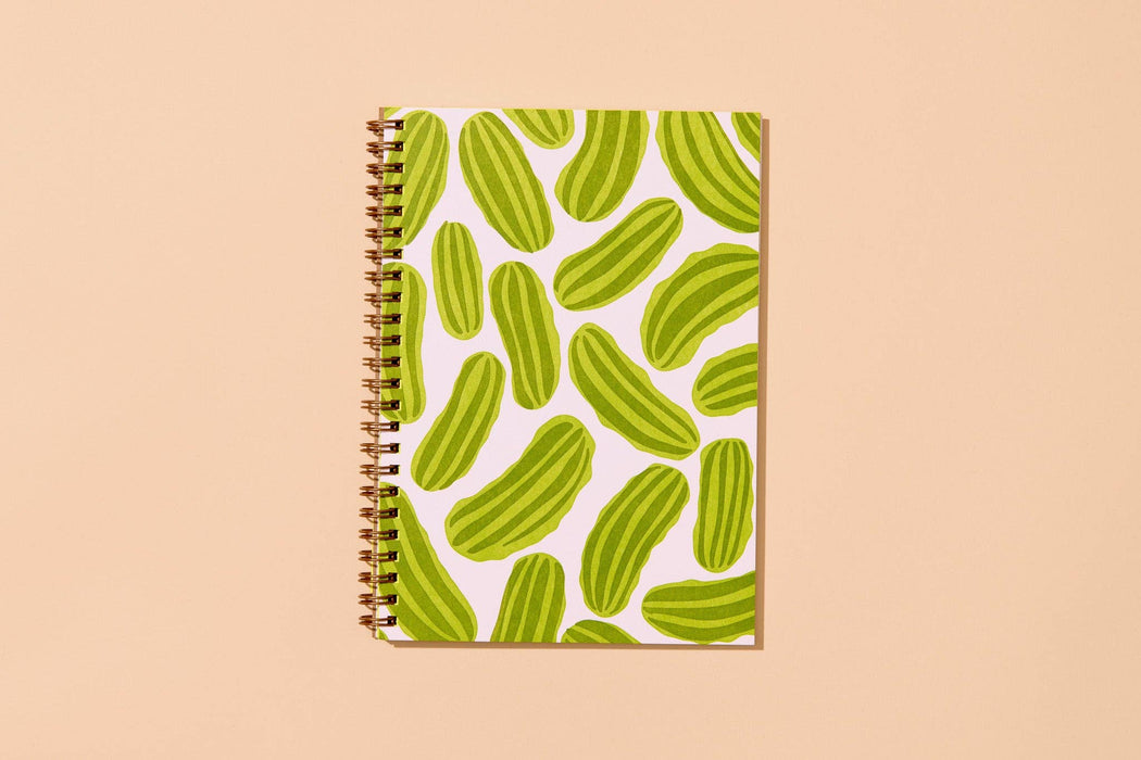 Letterpress A5 Lined Spiral Notebook—Pickles (Top Seller)