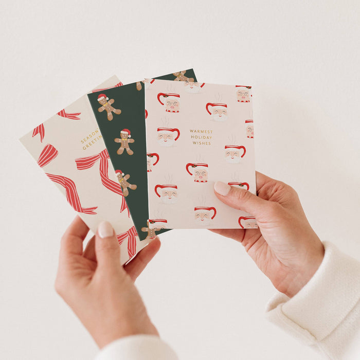 Santa Mugs Holiday Card: Single