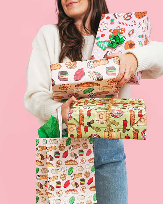 Italian Meats & Cheeses Christmas Wrapping Paper Roll