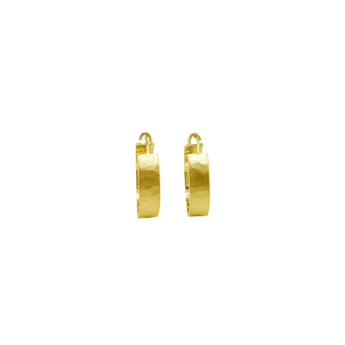 Medium hammered hoops earrings: Vermeil