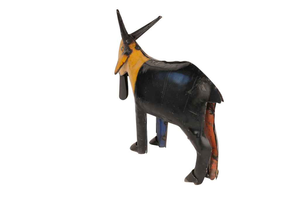 Recycled  Metal Goat-WH-16x14H-Yard Art-Garden Decor-Small