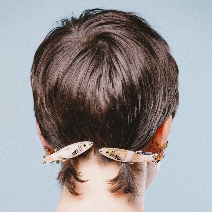 Gold Sardine Alligator Hair Clip Set