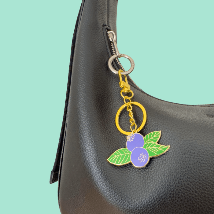 Blueberry Enamel Bag Charm & Key Chain