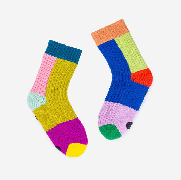 Mismatch House Socks: Pink / S/M - W 6-9<br>M 5-7.5