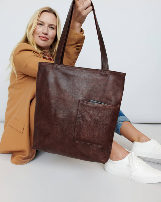 Leon Handcrafted Leather Tote Bags: Moss