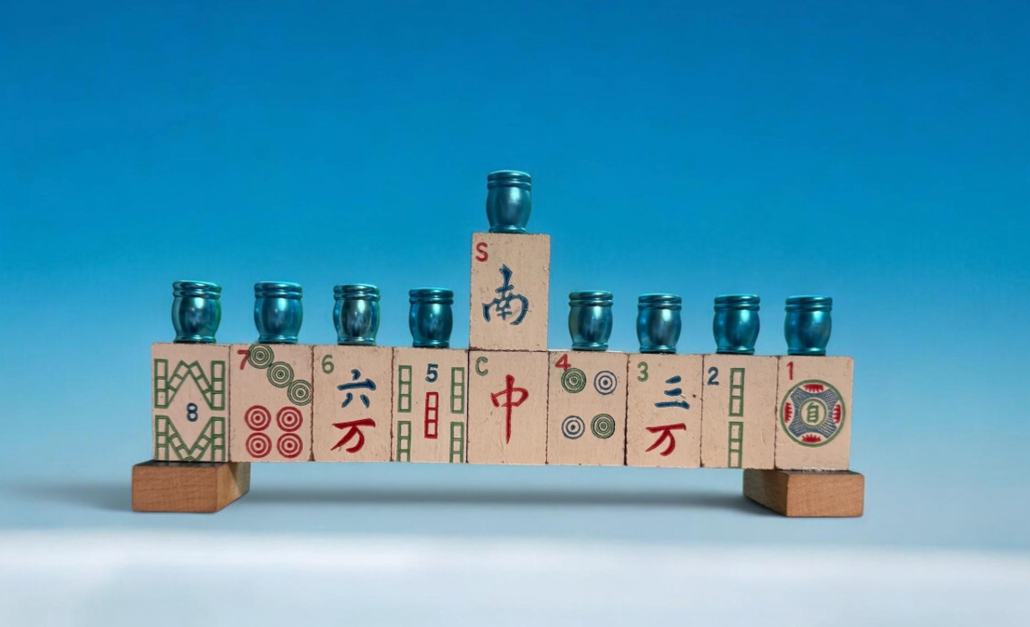Mah Jong Menorah: Cream Acrylic