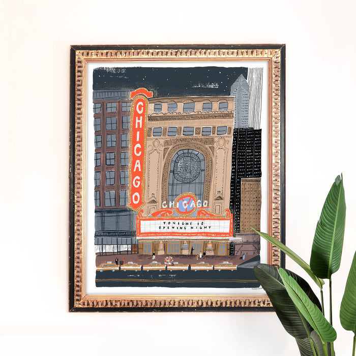 "Chicago Theatre" Giclée Fine Art Print: 11x14 in.