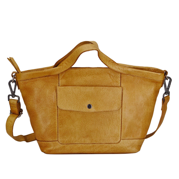 Claire Handcrafted Leather Tote/Crossbody Bags: Brown