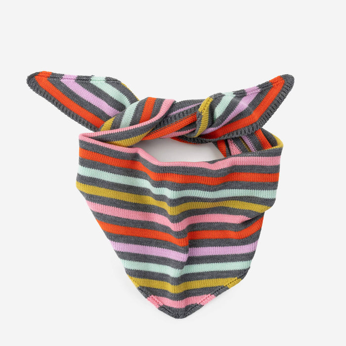 Color Stripe Triangle Scarf: Grey