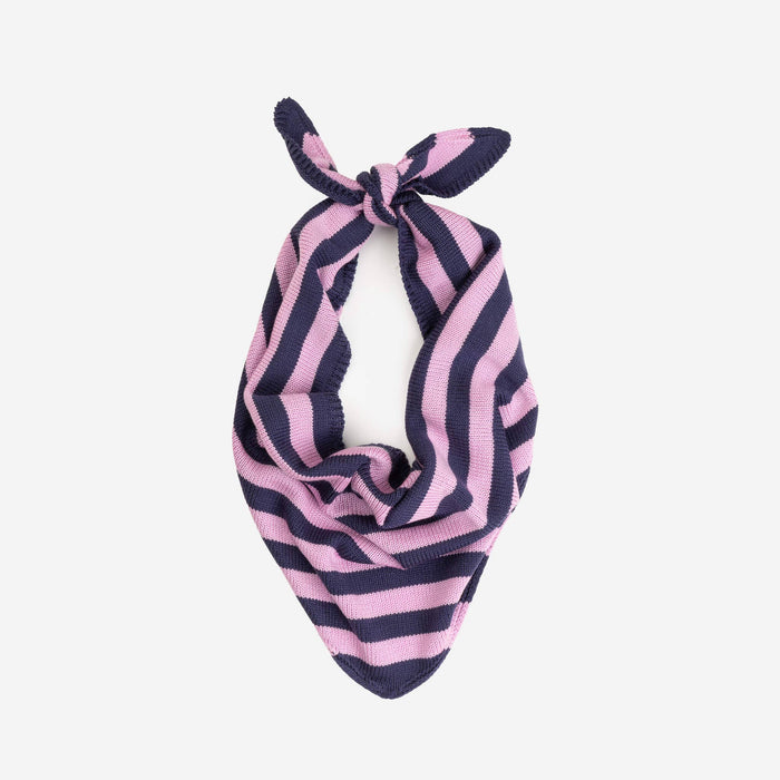 Simple Stripe Triangle Scarf: Lilac Denim